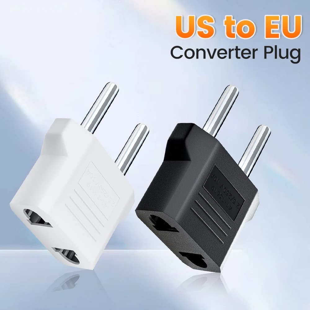 Adattatore per Presa Elettrica da US a EU, Convertitore di Spina da Viaggio, Adattatore da Americano/Cinese/Coreano a Europeo 4.8mm/4.0mm
