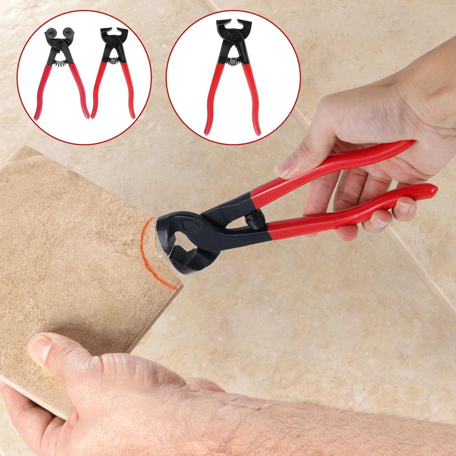 Set di pinze per piastrelle in vetro da 1/2 pezzi con manico antiscivolo Pinza per mosaico in vetro con ruote per carichi pesanti e pinza per piastrelle in ceramica HD per il taglio