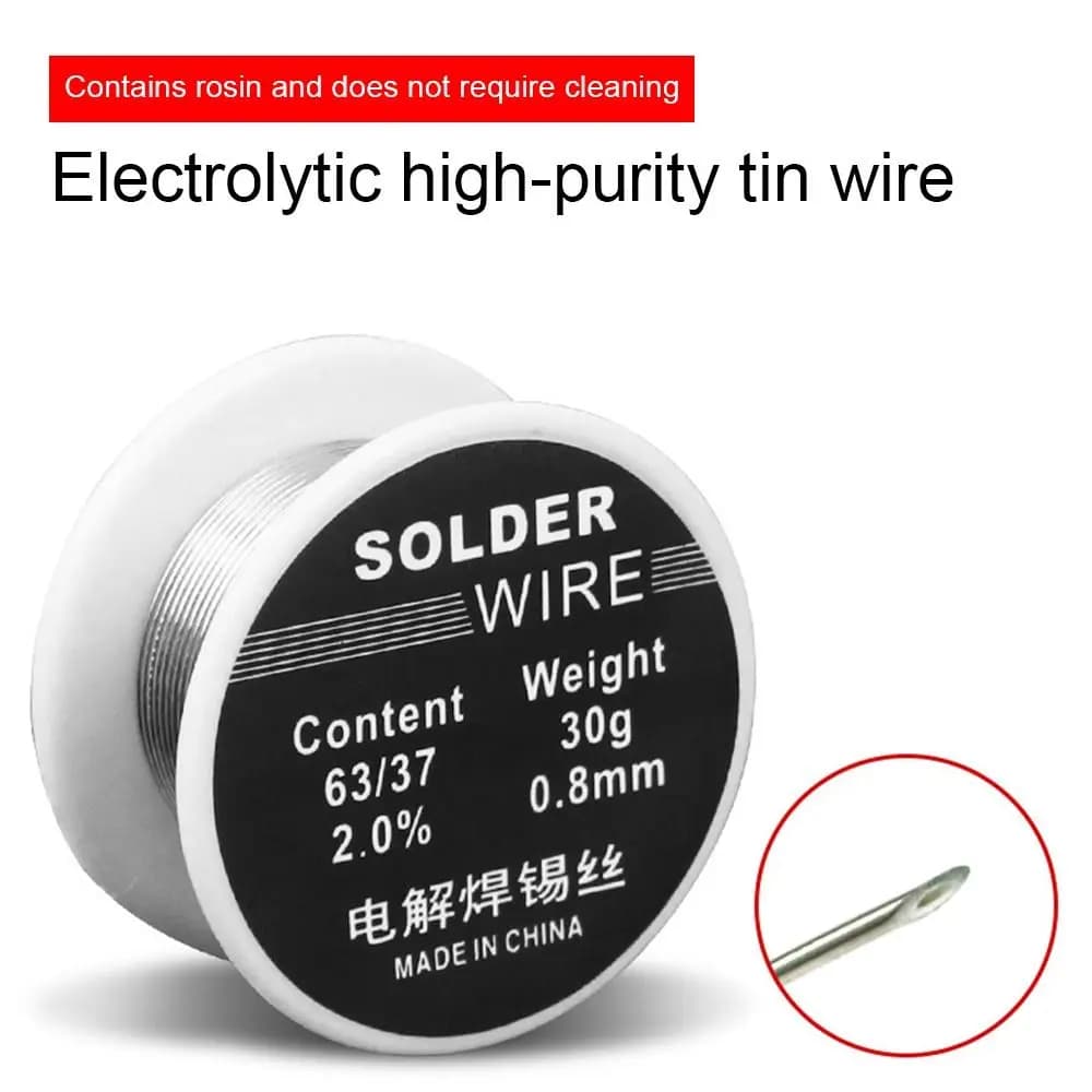 Filo per saldatura universale ad alta purezza e bassa fusione da 30g 0,8mm, rotolo di filo per saldatura con anima in resina, filo per saldatura leggero