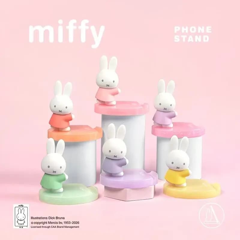 Supporto per telefono Miffy Pearl Shadow Rabbit originale, simpatico ornamento da scrivania, figure a sorpresa, articoli a tema cartoni animati, regalo di compleanno