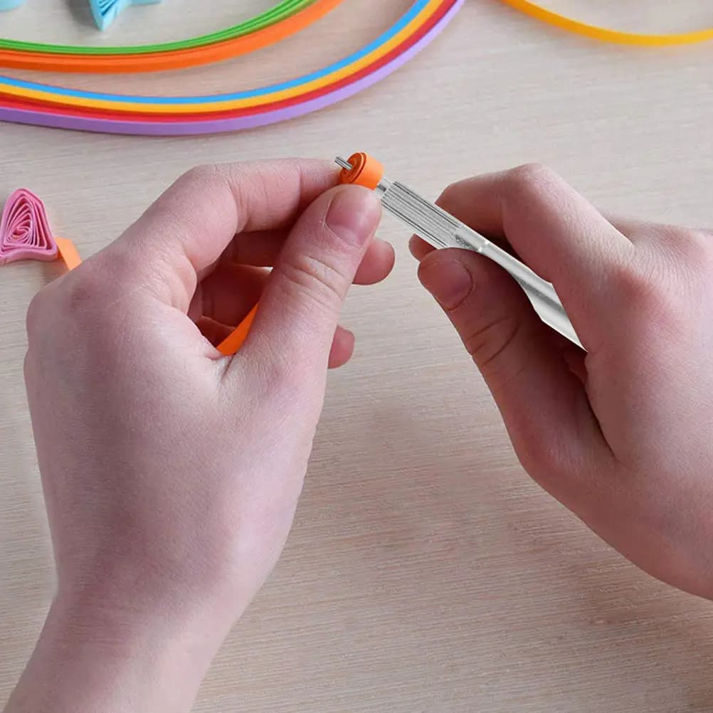 Stainless Steel Paper Quilling Pen Kit Slotted Metal Tip Roller Tool for DIY Scrapbooking Card Making Paper Crafts Quilling