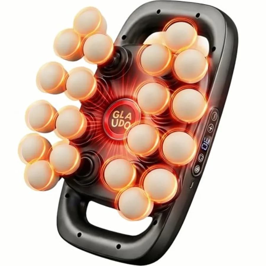 Professional Percussion Massage Gun with 20 deep tissue heads, updated version with 16 heads - Back Massage to relieve muscle pain