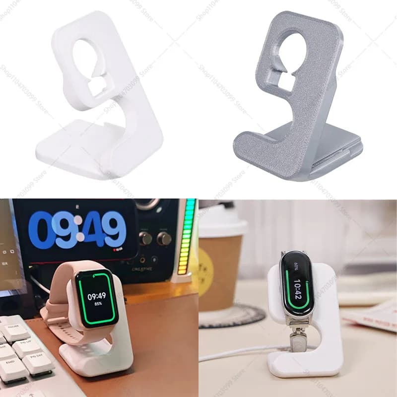 Adattatore per caricabatterie da tavolo Supporto di ricarica per cavo di ricarica USB per Mi Band 5/6/7 e Mi Band 9/10/8Pro/9Pro/Active NFC Organizer