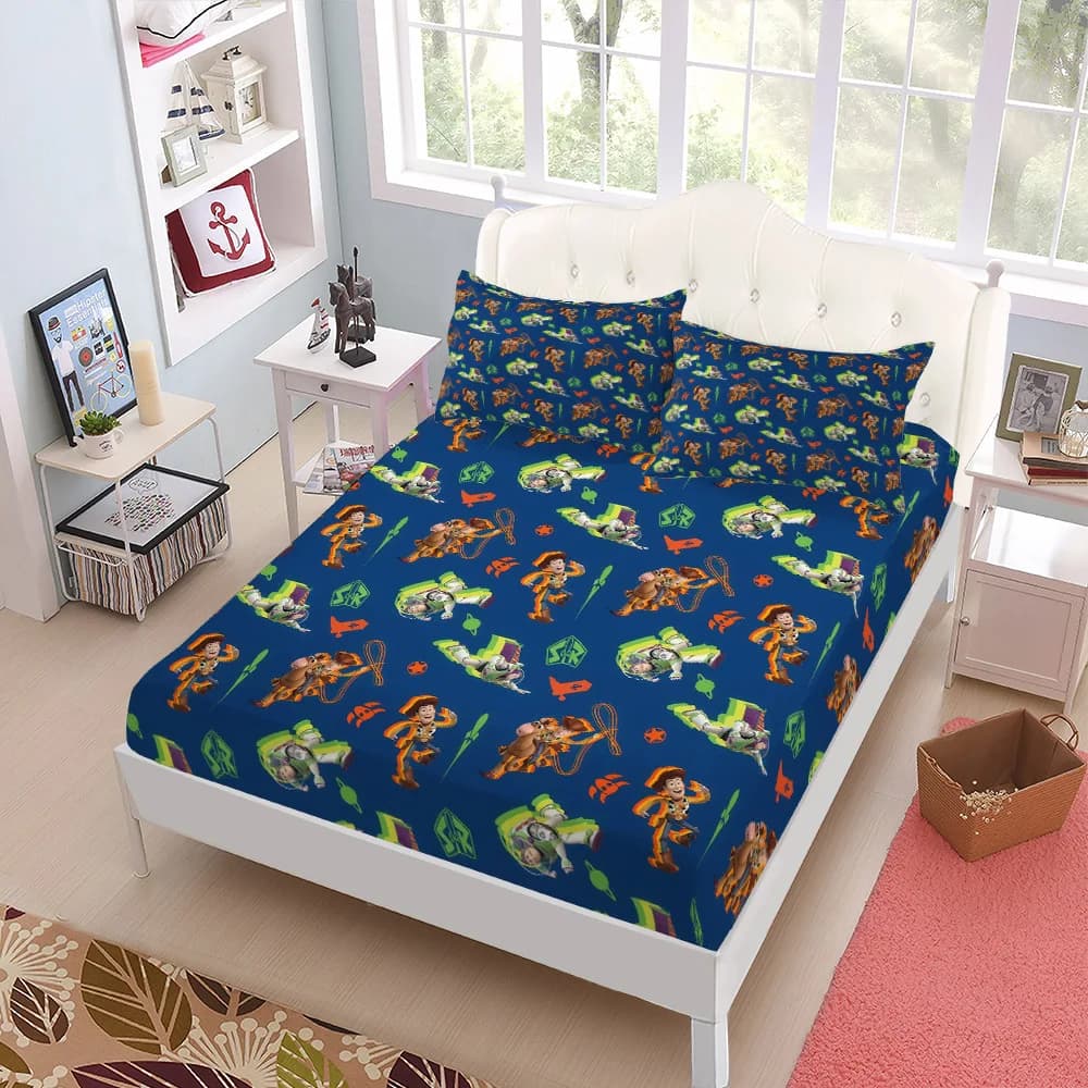 Toy Story Lightyear Kids Fitted Sheet Set With Pillow Cases