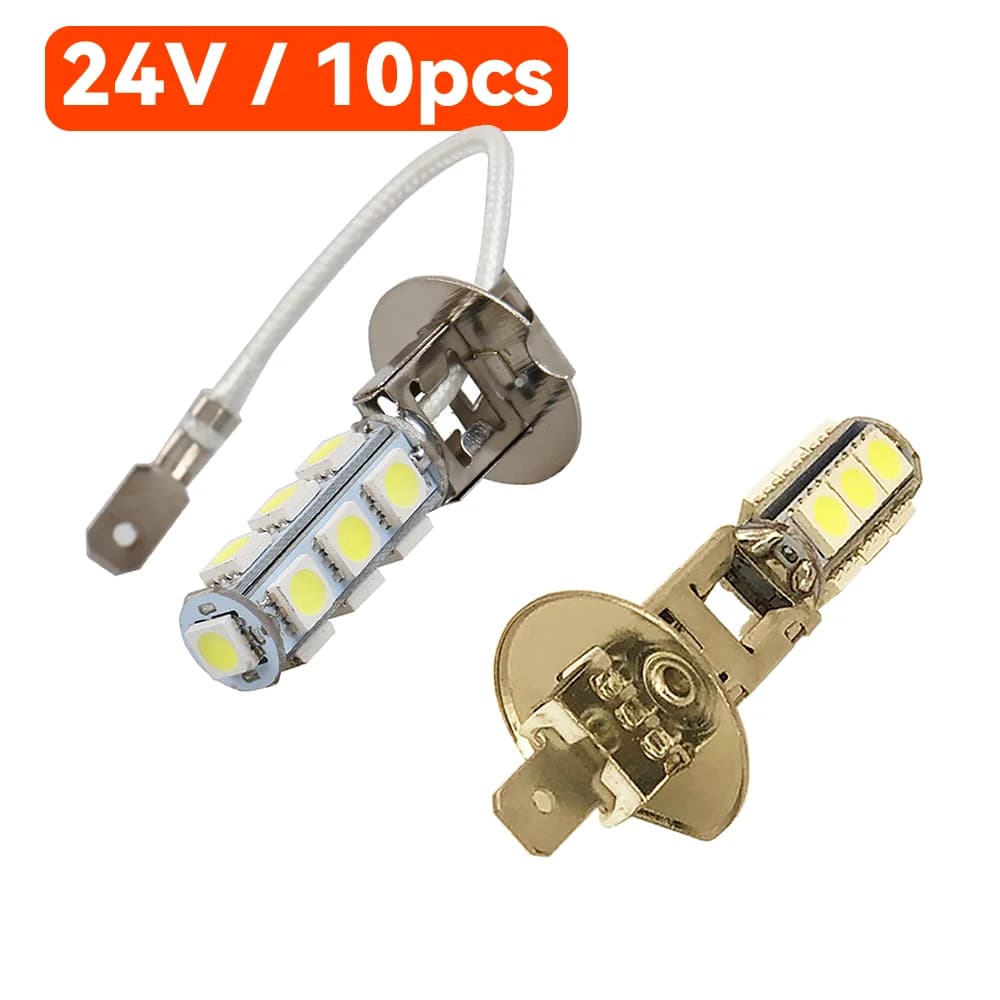 10 pz DC 24V H1 H3 13 SMD 5050 lampadina a LED bianco camion Auto faro fendinebbia lampada