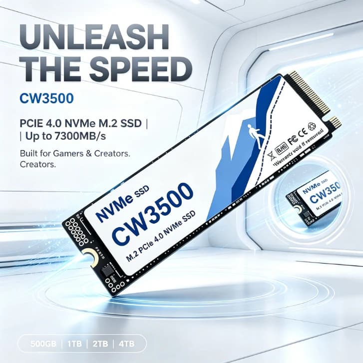 Original CW3500 Portable External NVMe SSD 1TB 2TB 4TB PCIe Gen4 High Performance Solid State Drive for PC Laptop Desktop