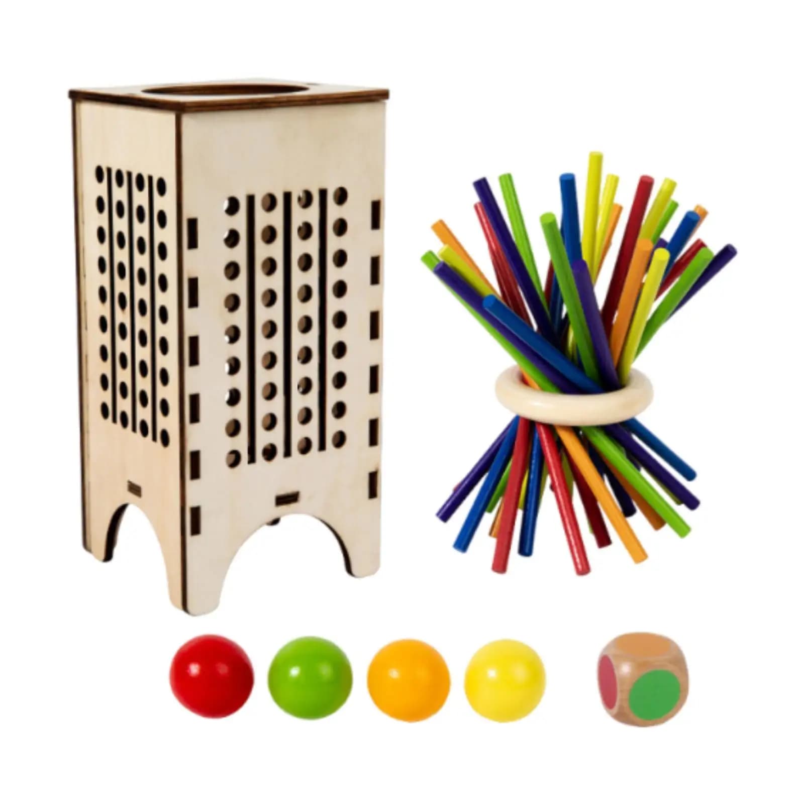 Gioco da tavolo in legno Giochi da viaggio per famiglie Bastoni di legno Gioco di dadi Giocattoli di conteggio per bambini Adulti Regalo di compleanno per bambini in età prescolare