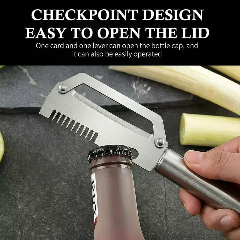 Prep Scallions In Seconds! Multi-Functional Stainless Steel Peeling Knife, Scraping Tool & Household Kitchen Gadget