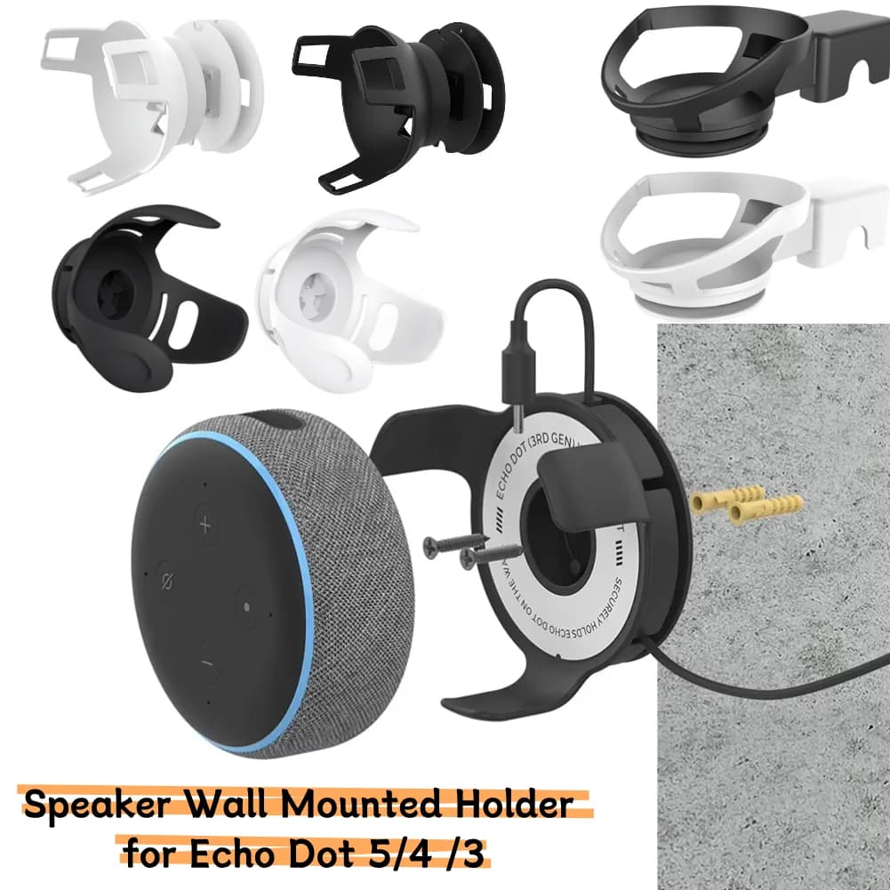 Supporto per montaggio a parete per altoparlante per Amazon Echo Dot 3a/4a/5a generazione Staffa per montaggio a parete per altoparlante Gestione dei cavi integrata