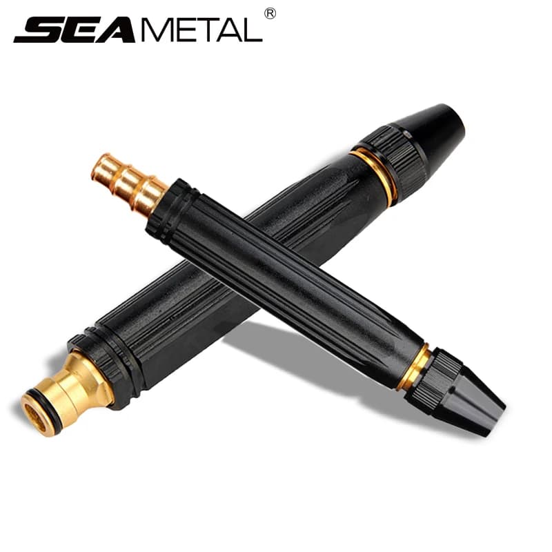 SEAMETAL Adjustable Car Wash Water Gun High Pressure Metal Car Wash Straight Nozzle Washer Spray Sprinkler for Car Washing Tool