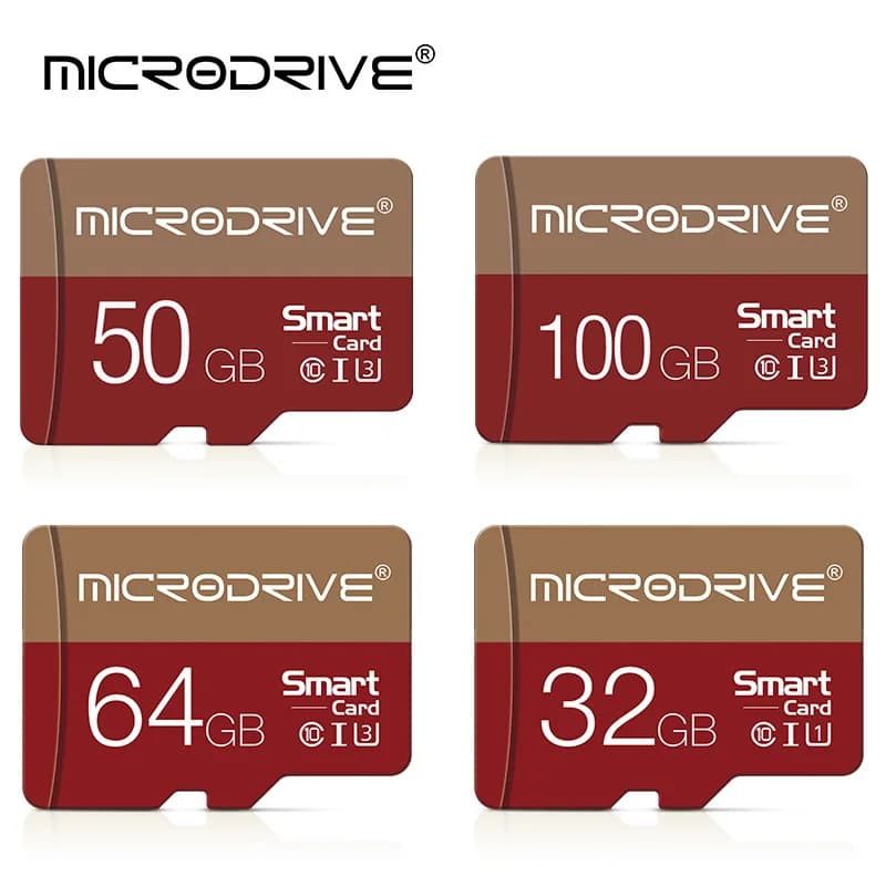 Scheda Micro SD 128GB 100GB 64GB 50GB 32GB 16GB 8GB 4GB, Scheda Flash TF ad Alta Velocità Classe 10 UHS-I per PC