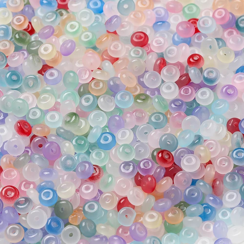 100 pz Colorato Imitazione Giada Vetro Abaco Forma Perline Piatto Rotondo Perline Del Distanziatore per Orecchini FAI DA TE Bracciali Creazione di Gioielli Trovare