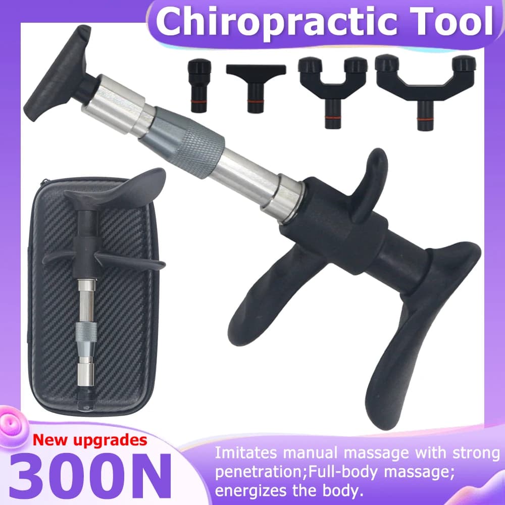 4Heads Chiropractic Adjusting Tools Spine Massage Gun Relaxation Limb Pain Relief Therapy Correction Spinal 300N Manual Massager