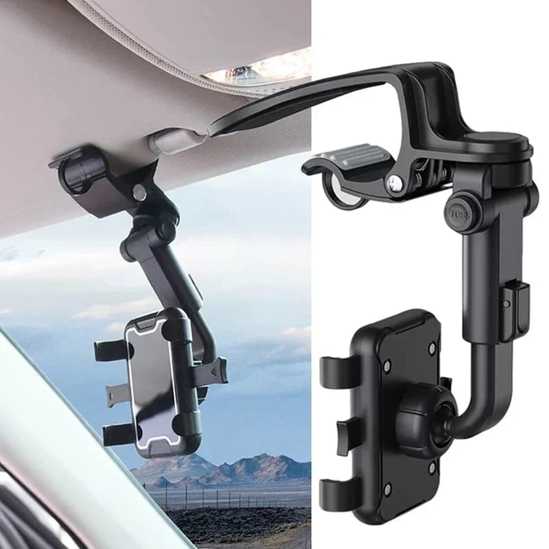 Support for car phone with universal clip 360 degree retractable phone support for GPS smartphone bracket Dash Cam