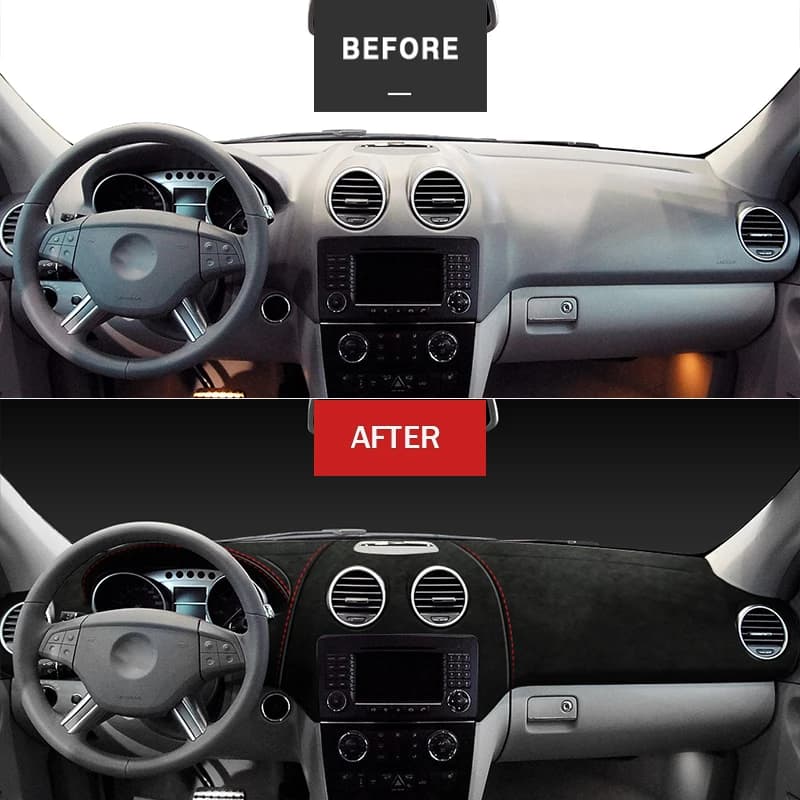 Personalizzato in Alcantara Copertura del cruscotto dell'auto per Mercedes-Benz ML 2006-2010 GL 2006-2011 Ombra Cuscino Pad Tappeti Accessori