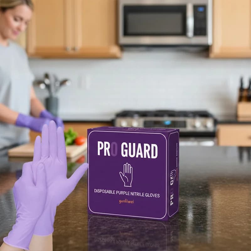 Guanti Monouso in Nitrile Viola 10-100 Pezzi, Senza Lattice, per Pulizie Domestiche, Meccanica, Tatuaggi, Tintura Capelli, Bellezza