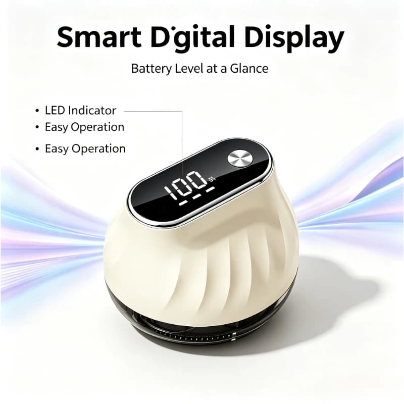 Portable Smart Fuzz Shaver Rechargeable Clothes Lint Remover with Digital Display Electric Sweater Defuzzer for Fabric Care