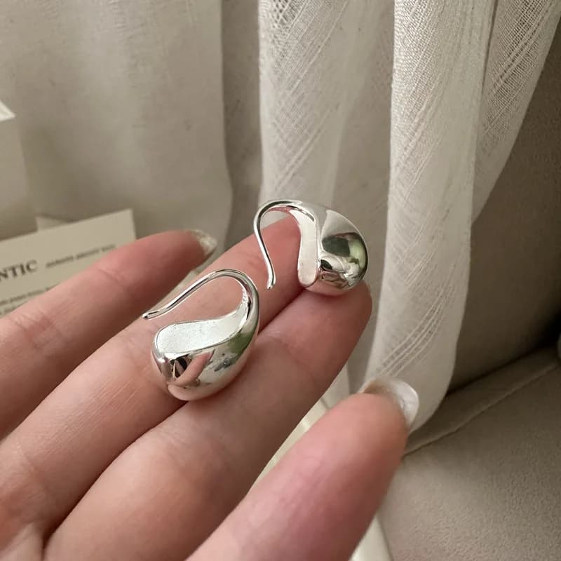 Orecchini a goccia d'acqua con Design di nicchia in argento Sterling S925 ad alto prezzo orecchini con struttura alla moda in fabbrica all'ingrosso