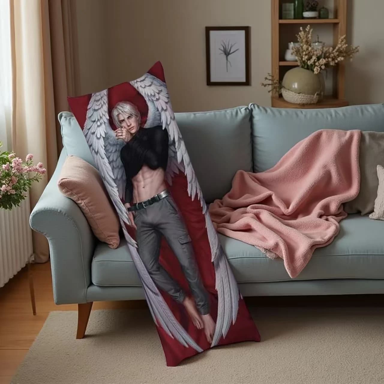Romance Club Body Pillow Cain Dakimakura, Decorative Long Pillow for Sofa, Bed