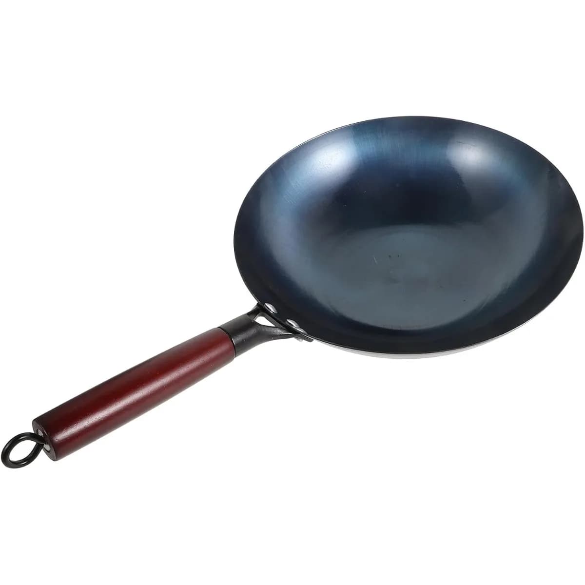 Hand Forged Iron Pot 30cm Traditional Wok Without Coating Wooden Handle Old Style Non Iron Frying Pan Household Cookware