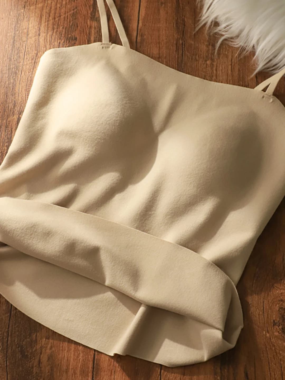 Warm Thermal Underwear Tank Top Women's Autumn Winter Seamless Beautiful Back Bra Integrated Chest Pad Base Shirt