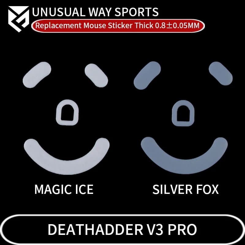 InsolitoWaySports Mouse Pattini Piedi Razer Deathadder V3 Pro Superficie curvata PTFE Anti collasso Magic Ice Pink Black Silver Fox