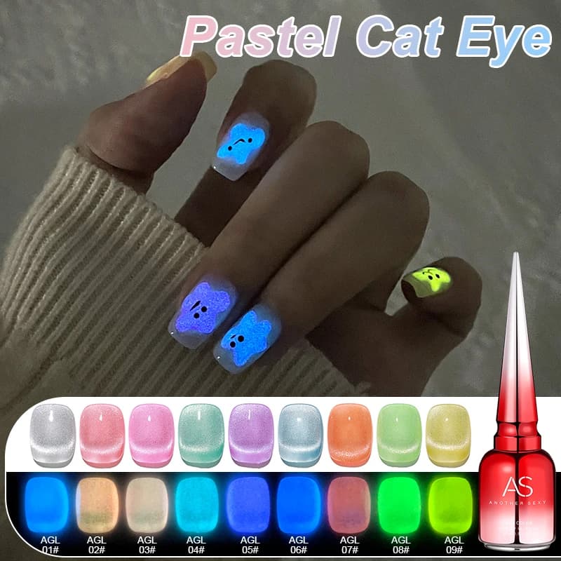 AS luminoso pastello Cat Eye Gel smalto per unghie magnete magnetico smalto Gel UV Glow In Dark Semi permanente Soak Off Nail Art Polish