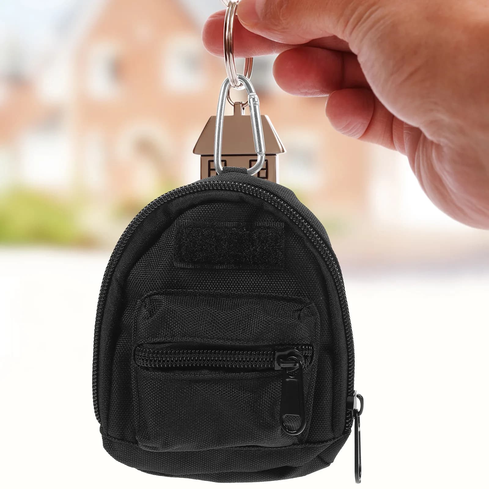 Mini custodia per auricolari, portamonete, porta carte, portachiavi, organizer da appendere al zaino