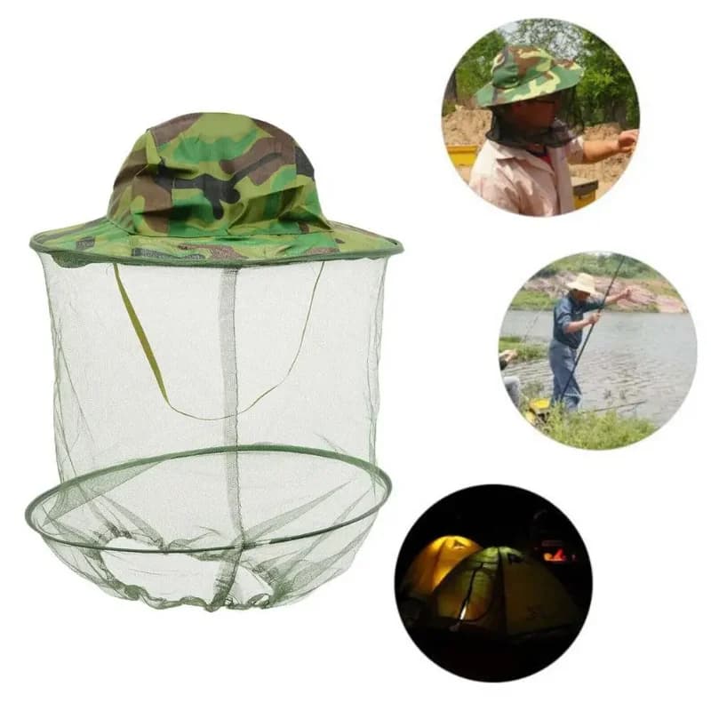 Cappello da Pesca Notturna Estivo con Rete Anti-Insetti e Zanzare, Traspirante, per Uomo e Donna, Protezione Solare