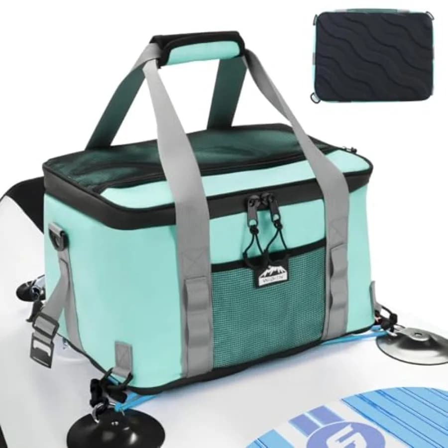 Waterproof Paddle Board Cooler Upgraded Hard Bottom Paddleboard Cooler Deck Bag with Adjustable Strap Bottle Opener SUP Kayak C