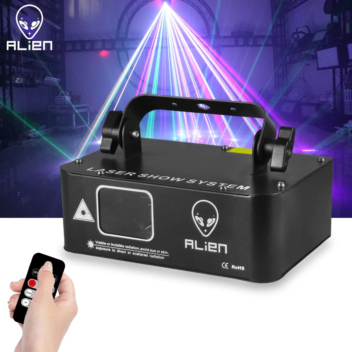 ALIEN 500mw RGB Laser Beam Line Scanner proiettore DJ Disco Stage Lighting Effect Dance Party Wedding Holiday Bar Club DMX Lights