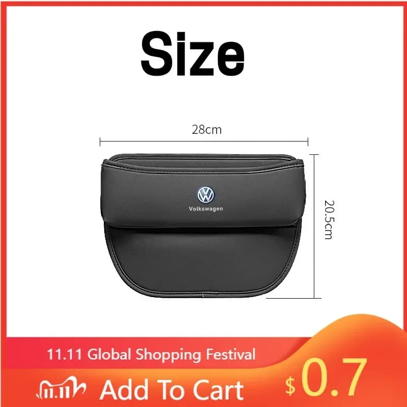 Organizzatore per Fessure tra Sedili Auto per VW, Contenitore Portaoggetti per Volkswagen Polo GTI Golf Touran Sagitar Bora Beetle Jetta