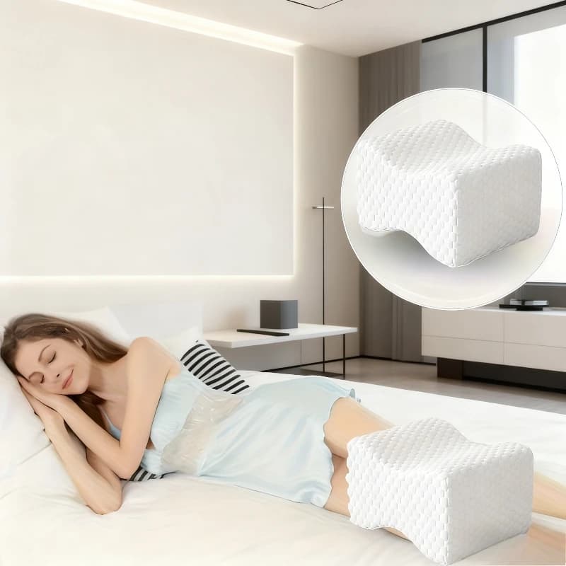 Memory foam knee and legs cushion for sleep support, removable and washable pillow, Thanksgiving Christmas gift