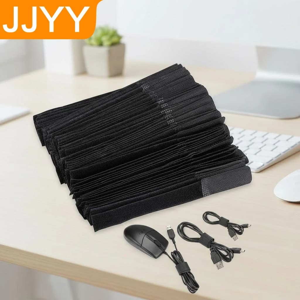 50 Pezzi Fascette Velcro in Nylon per Organizzazione Cavi, Soluzioni di Stoccaggio per Casa e Ufficio