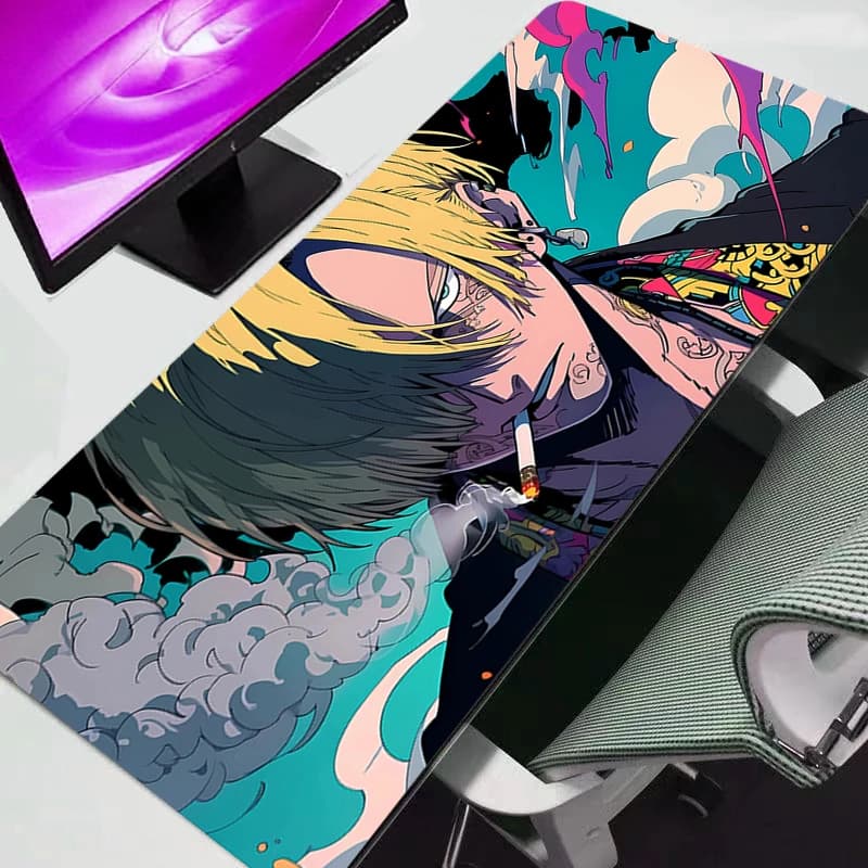Tappetino per Mouse One Piece Grande, Accessori per Gamer, Tappetino da Scrivania in Gomma con Bordo Bloccato per Tastiera e Mouse, Anime Max XXL
