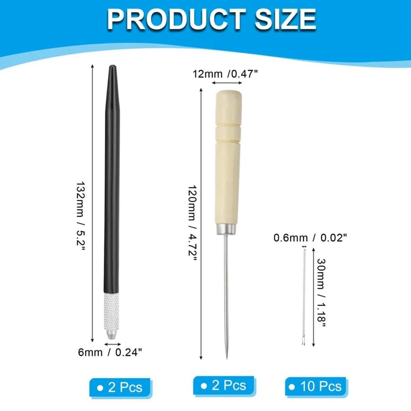 Kit supporti per radicare i capelli della bambola, aghi per maglieria per rerooting dei capelli della bambola da 0,6 mm con puntini in legno Uncinetto Parrucca per bambola Tool-A21I