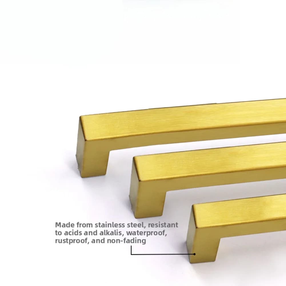 10PCS Ferramenta per mobili Maniglia per armadio Maniglie quadrate Manopole e maniglie per cassetti in acciaio inossidabile 50/64/76/96/128mm Parti di utensili