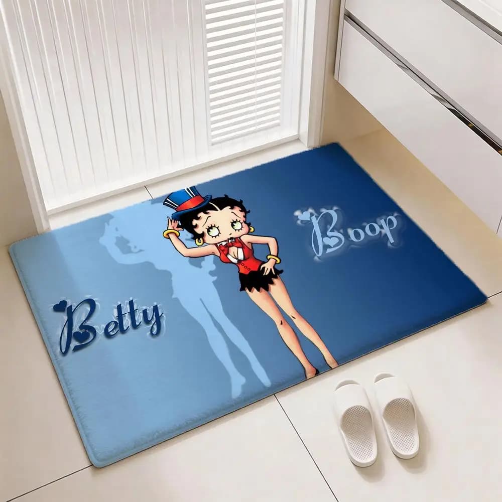 B-Betty Boop floor mat, soft and thickened, flannel, non-slip, for living room, home decoration
