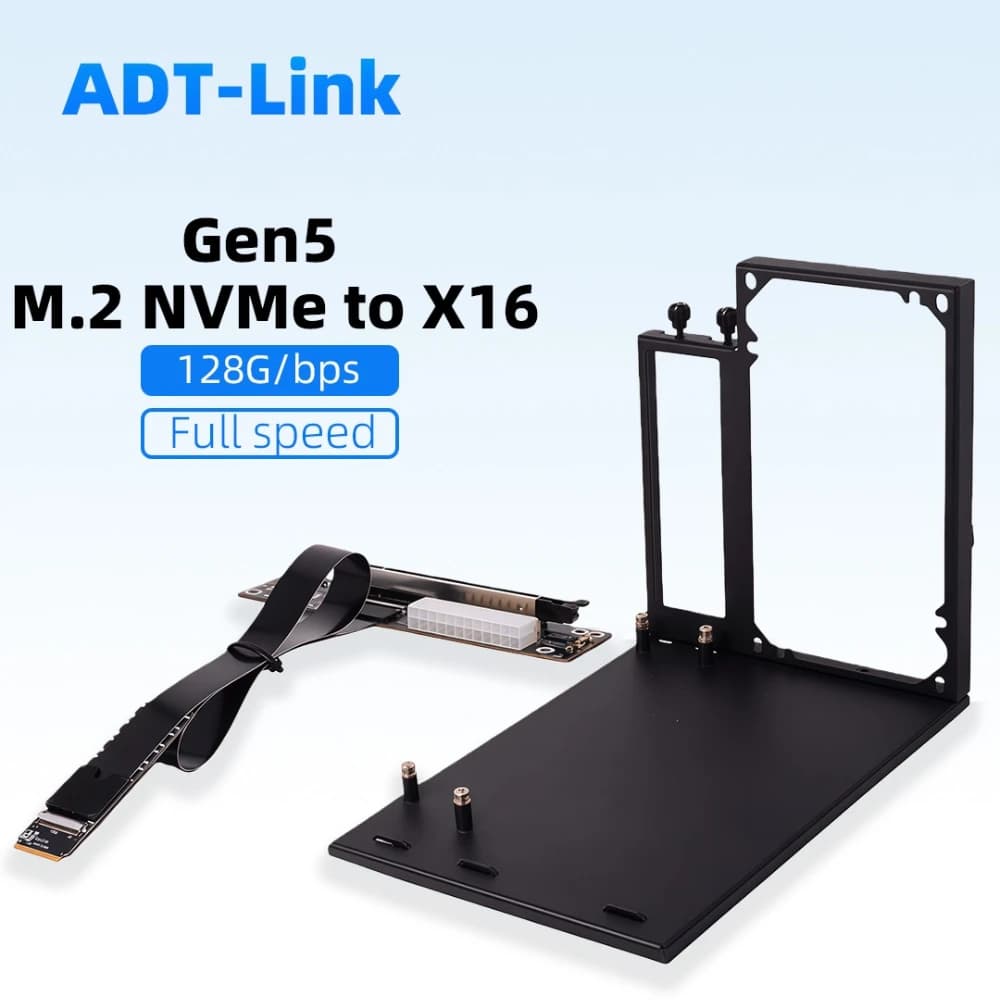 PCIE 5.0 X16 A M.2 M2 NVMe eGPU Adattatore GPU Dock Esterno NUC ITX STX F3G Notebook PC Gen5 FFC Docking Station Riser Cavo 90 °