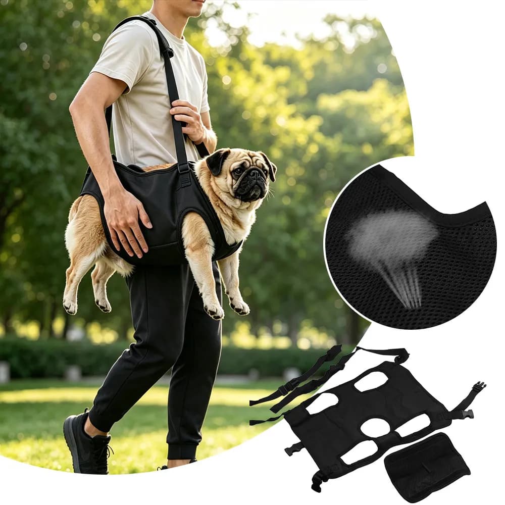 Adjustable Strap Dog Lift Harness Portable Thicken Handle Dog Sling Carrier Oxford Legs Support Pet Lifting Vest Pet Supplies