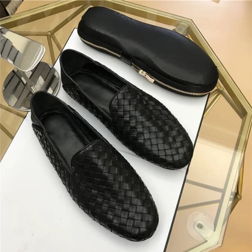 Scarpe da portafoglio in pelle pieghevoli da uomo nuove Scarpe da viaggio portatili in stile coreano britannico pigro Scarpe casual estive traspiranti