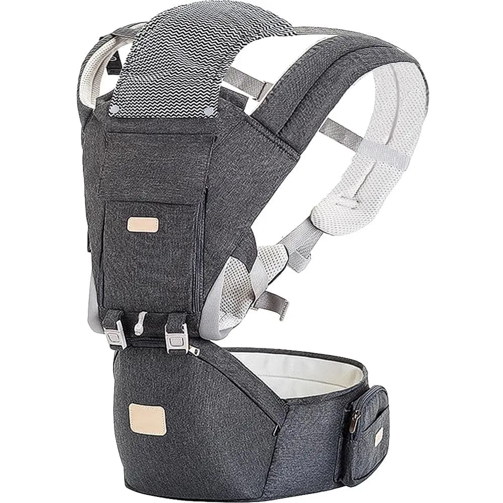 Marsupio neonato a bambino - Marsupio multifunzionale ergonomico 6 in 1 per tutte le posizioni con seggiolino sui fianchi, faccia e faccia
