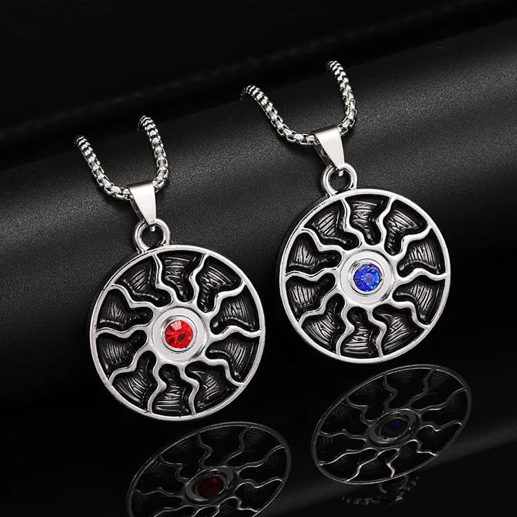 New vintage sun necklace, hip-hop fashion trendy crystal necklace, long sweater chain pendant, pendant for men and women
