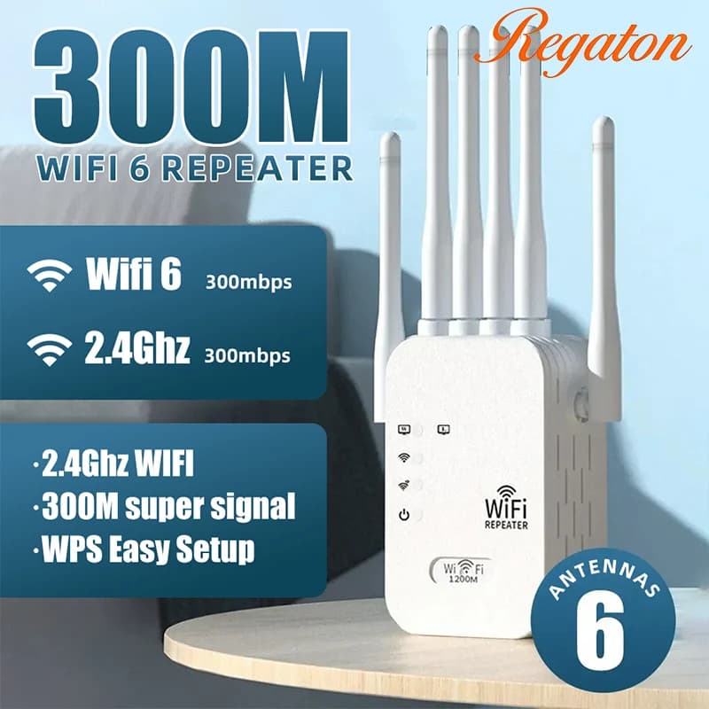 Ripetitore WiFi 300Mbps 2.4GHz, Amplificatore di Segnale Wireless ad Alta Velocità, Facile Configurazione, Estensore di Copertura per Casa e Ufficio