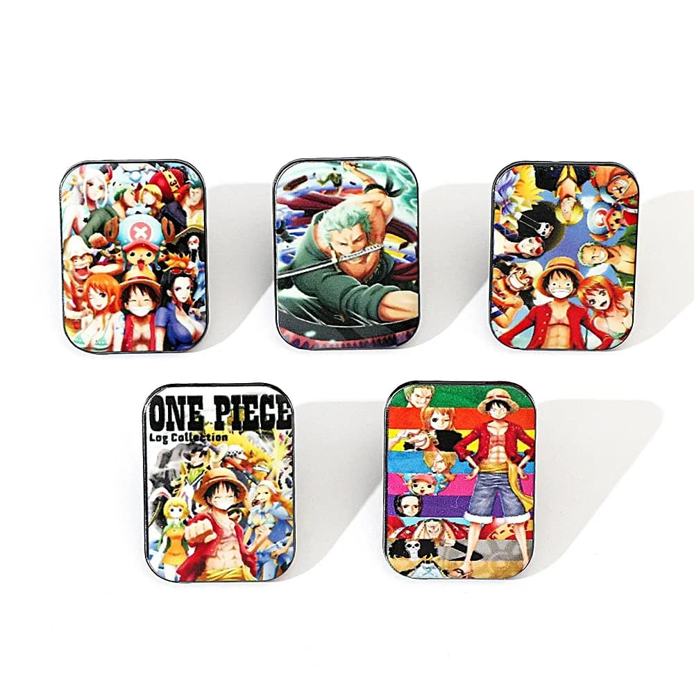 5 Pezzi Spilla Creativa Anime One Piece (Pirati di Cappello di Paglia) in Metallo Smaltato, Accessorio per Abbigliamento e Zaino, Regalo per Amici