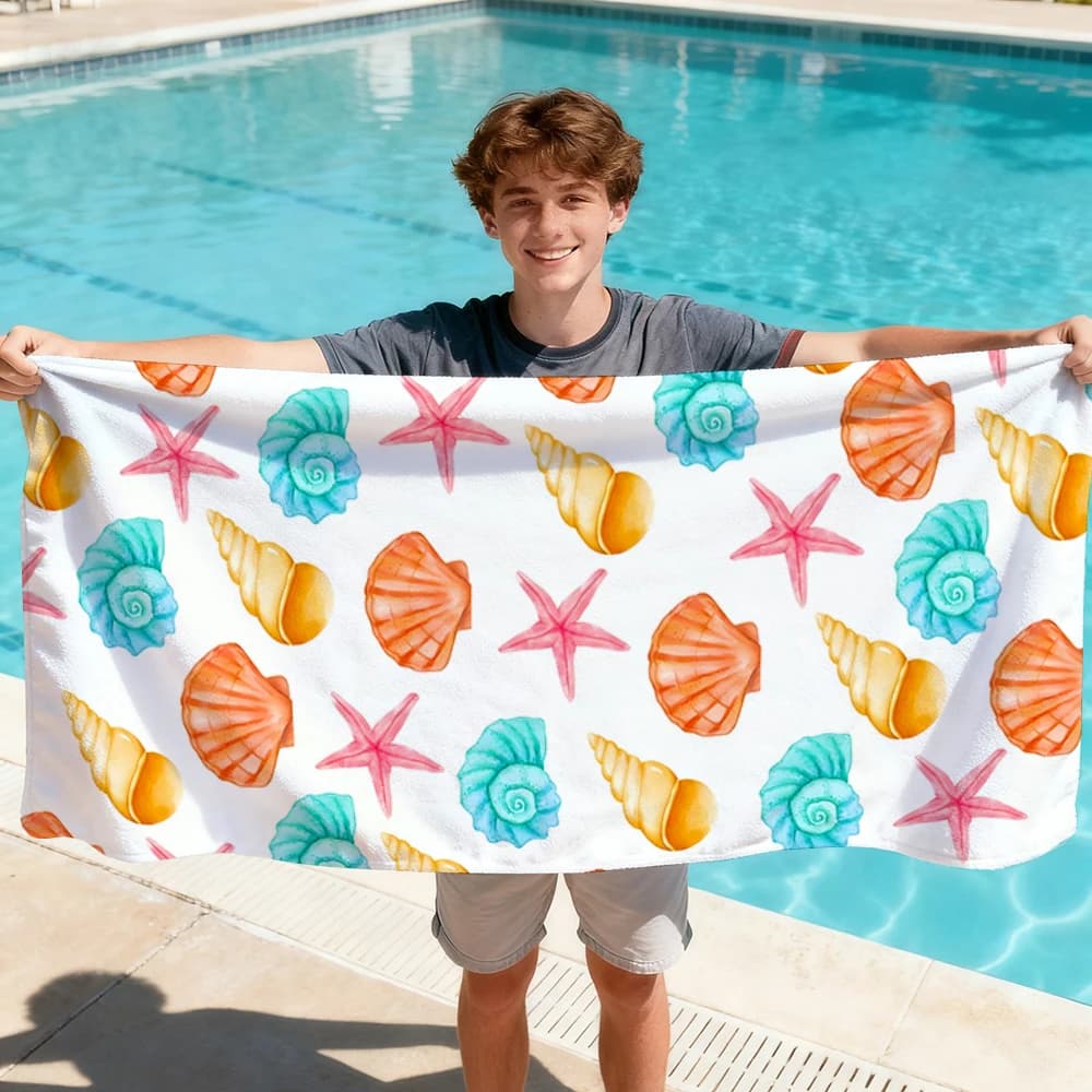 Asciugamano da spiaggia Kawaii a forma di conchiglia, per il corpo, sauna, viaggi, spa, accessori da bagno, spiaggia, campeggio, picnic