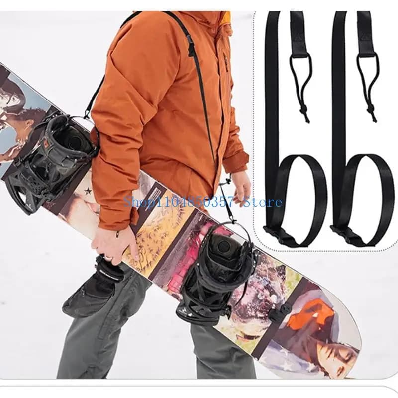 652F Guinzaglio per snowboard con lunghezza regolabile, cinturino per attacchi da sci, 2 pezzi, con fibbia resistente