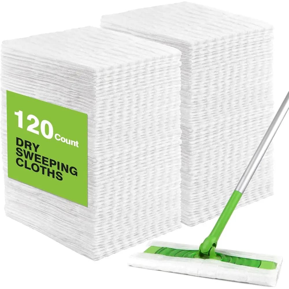 Ricariche monouso per piumino, confezione da 120, 8 x 10,4 cm, panni per la pulizia dei pavimenti per mop