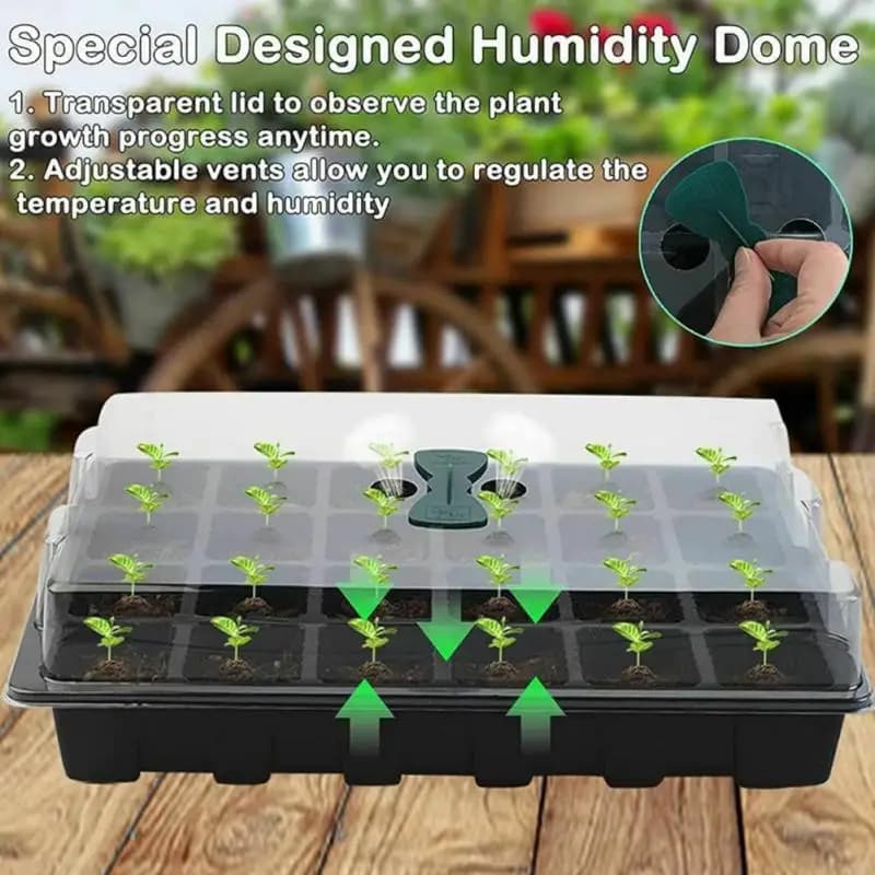 Set 24 holes tray for seedlings box for seedlings with large holes gardening pots for flowers and plants box to plant seeds in greenhouse with