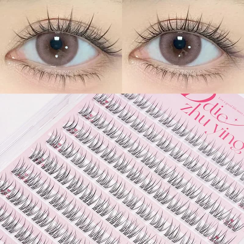 Ciglia finte autoadesive in visone finto 120 pacchi Stemless Light Natural 3D Estensione ciglia individuali cluster ciglia per trucco